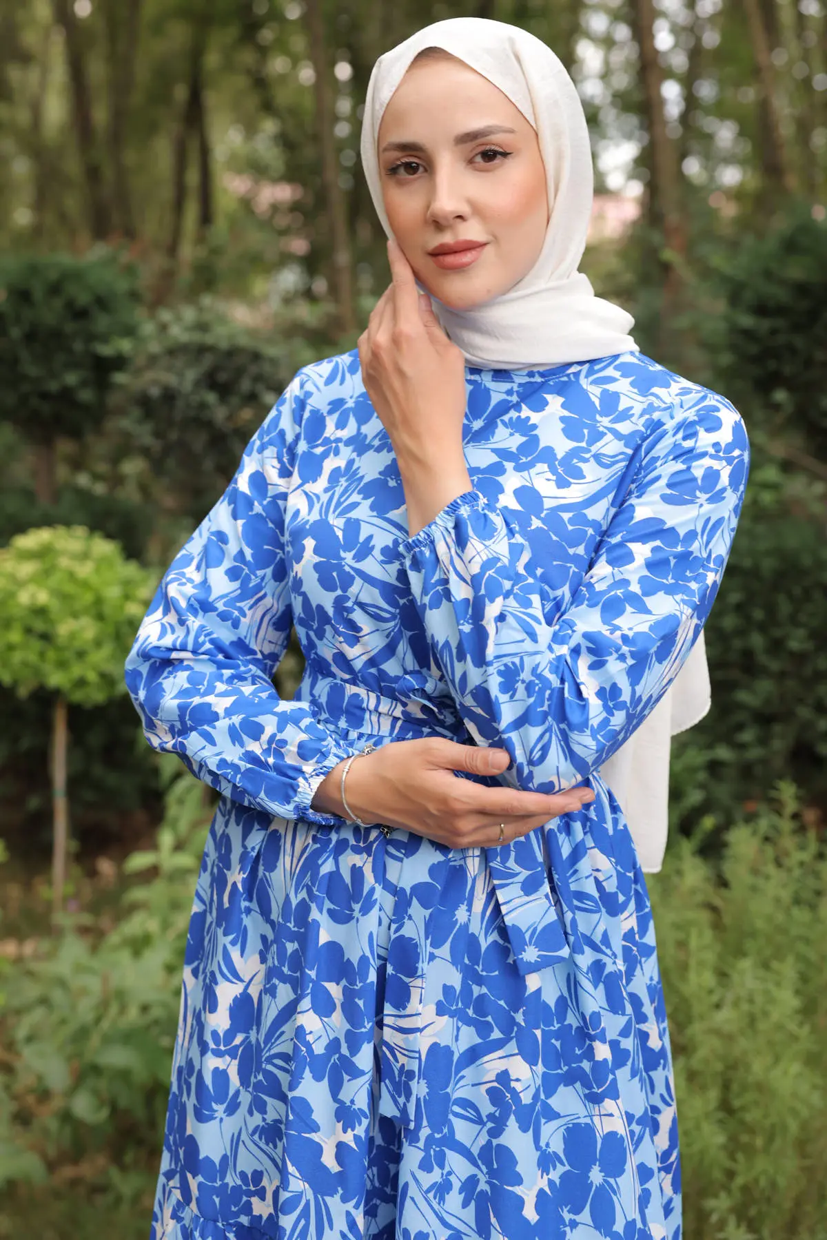 Patterned Hijab Dress-detail