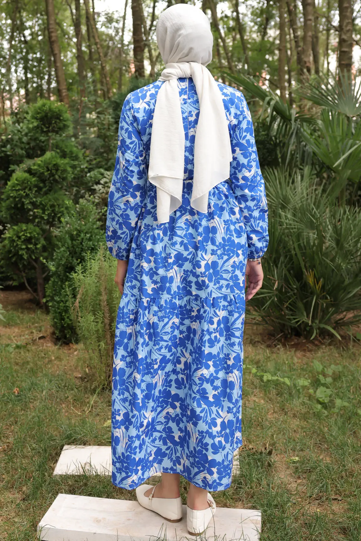 Patterned Hijab Dress-detail