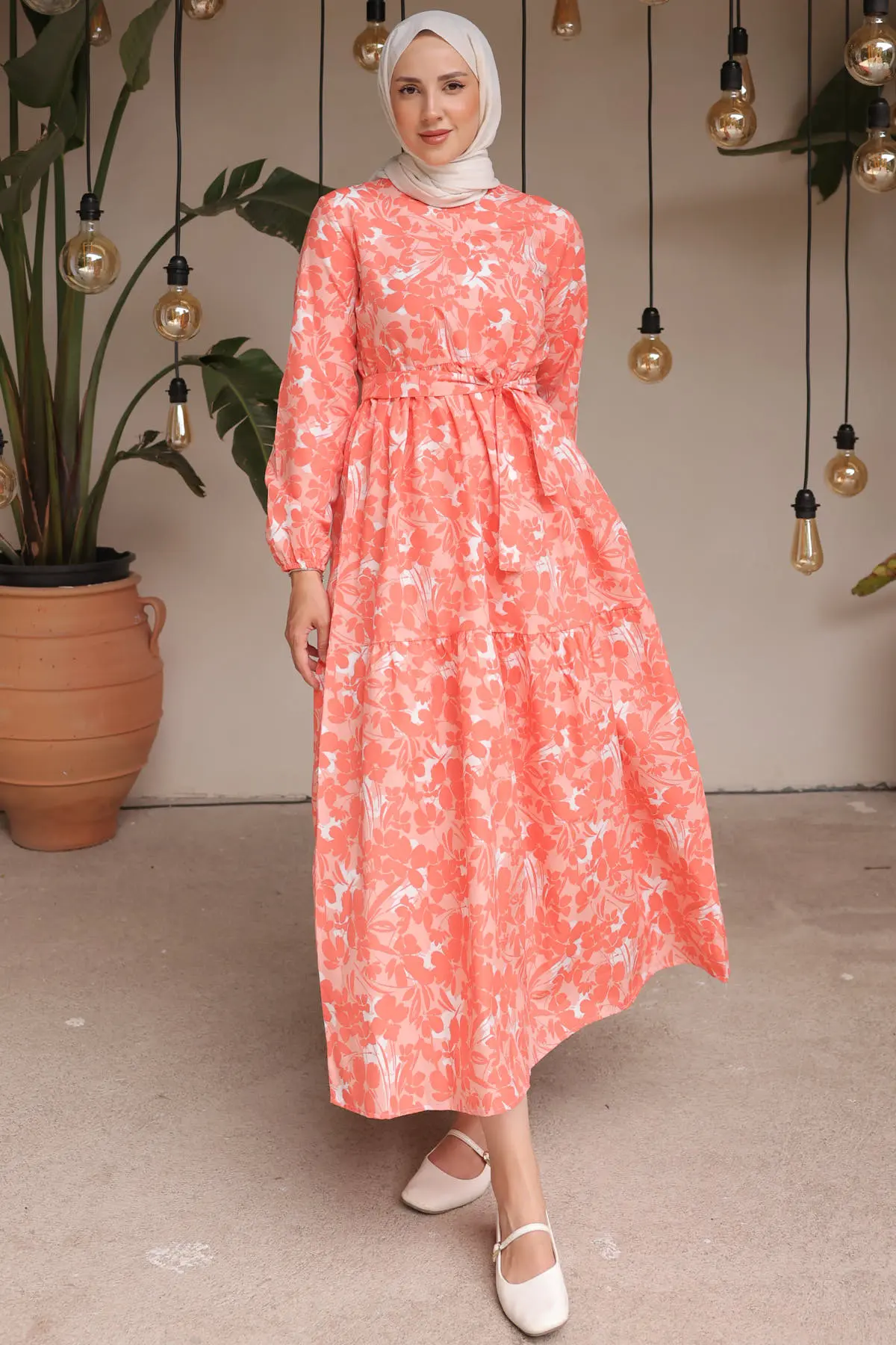 Patterned Hijab Dress-detail