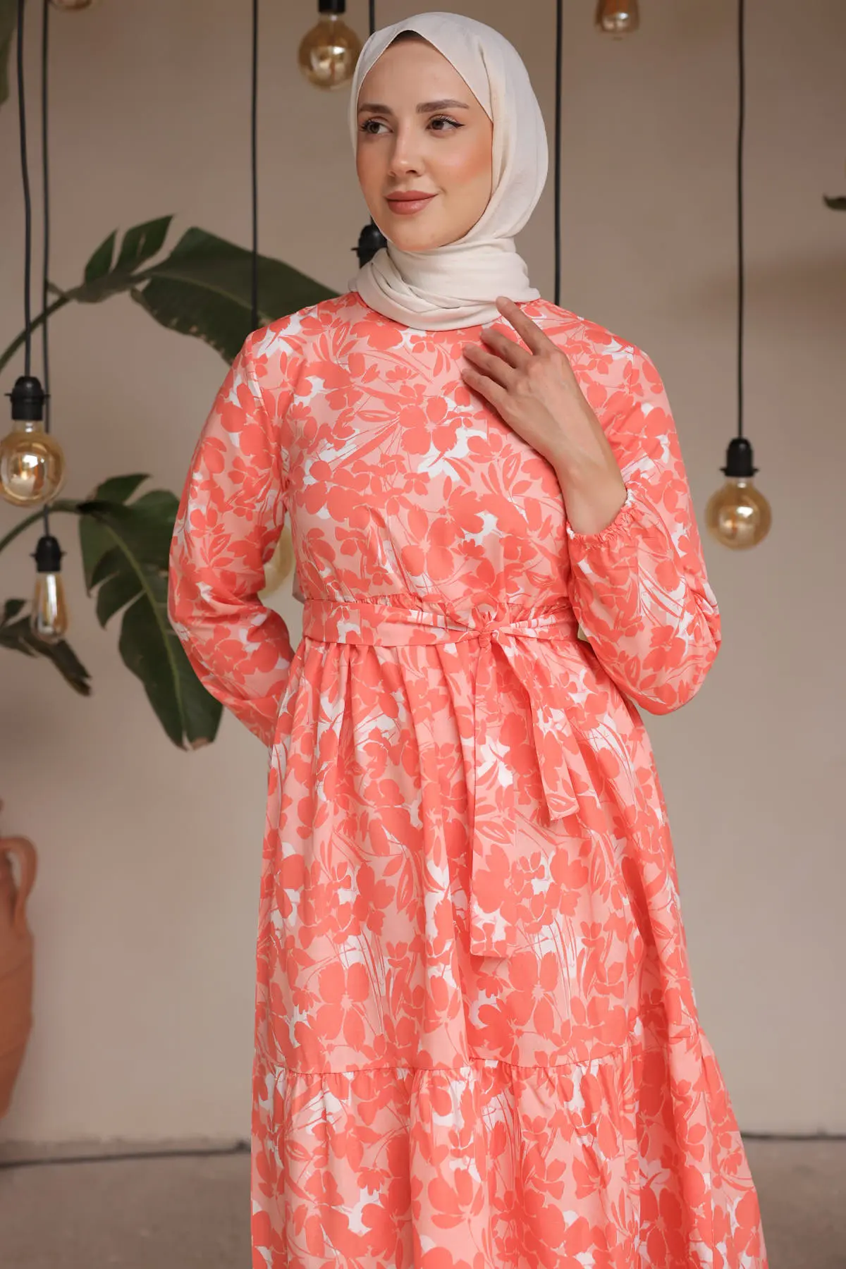 Patterned Hijab Dress-detail
