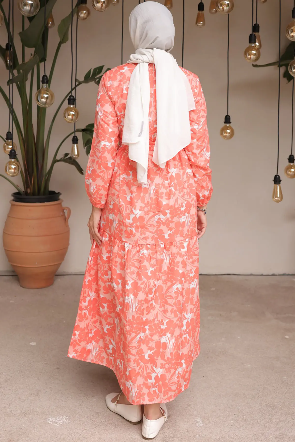 Patterned Hijab Dress-detail