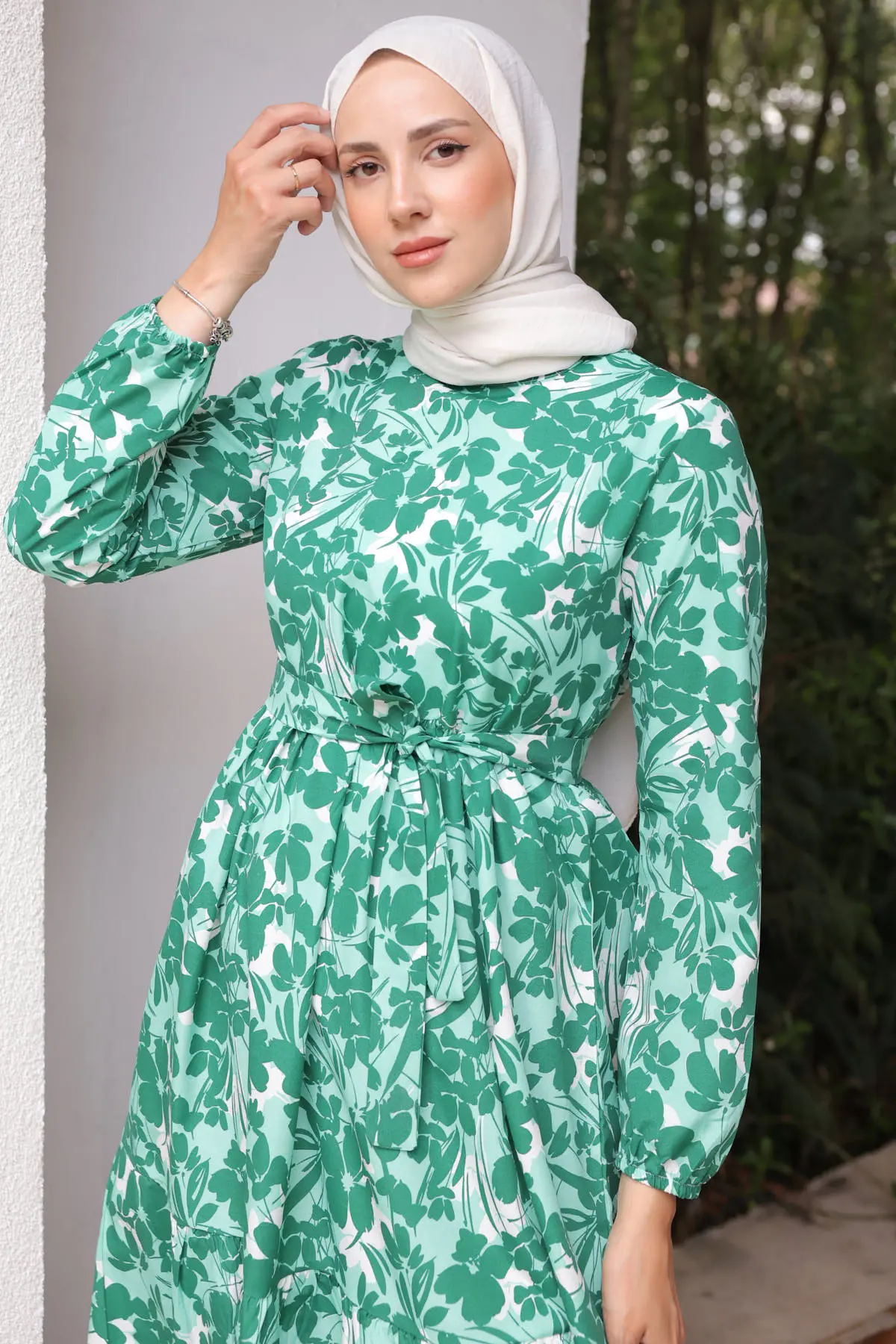 Patterned Hijab Dress-detail