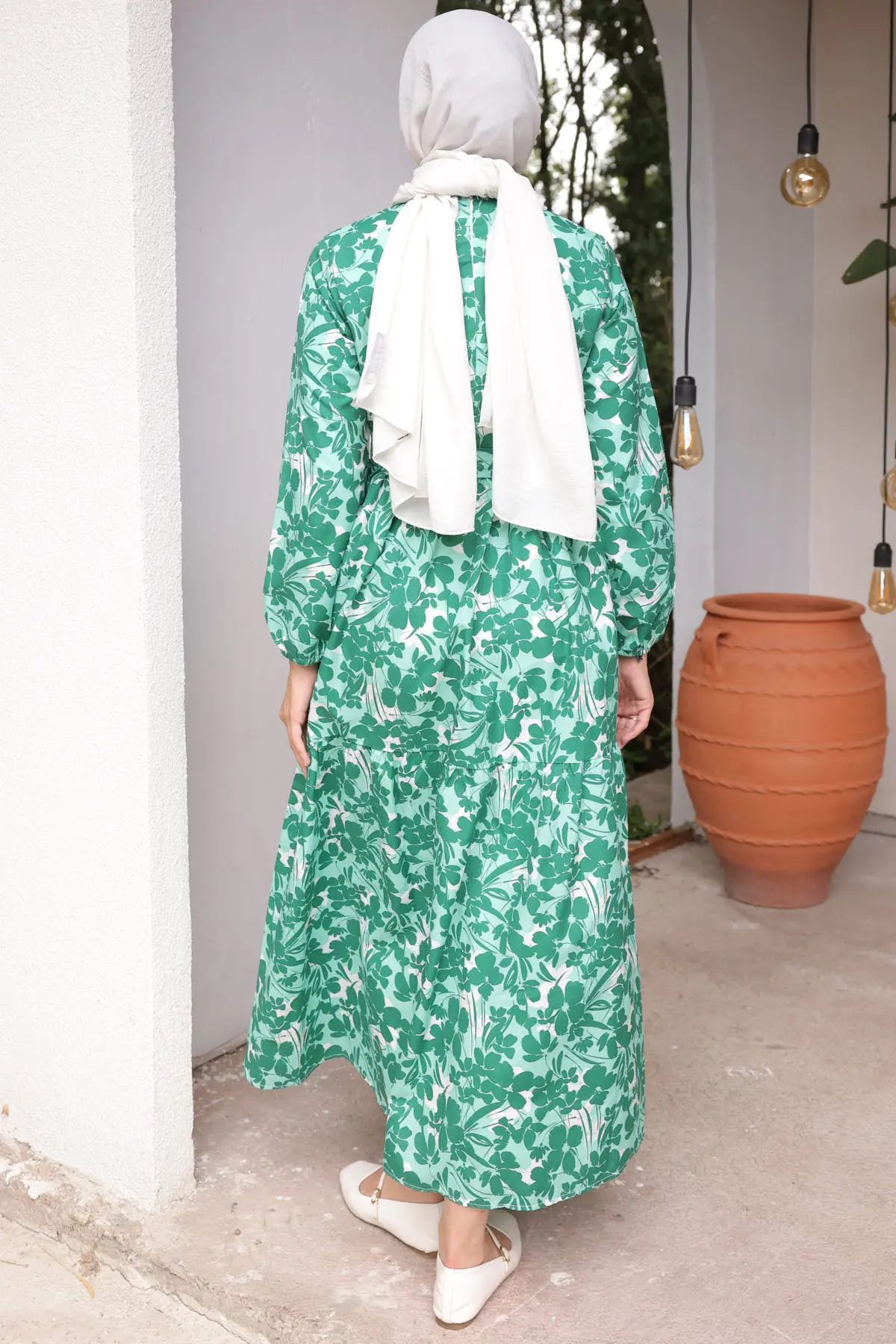 Patterned Hijab Dress-detail