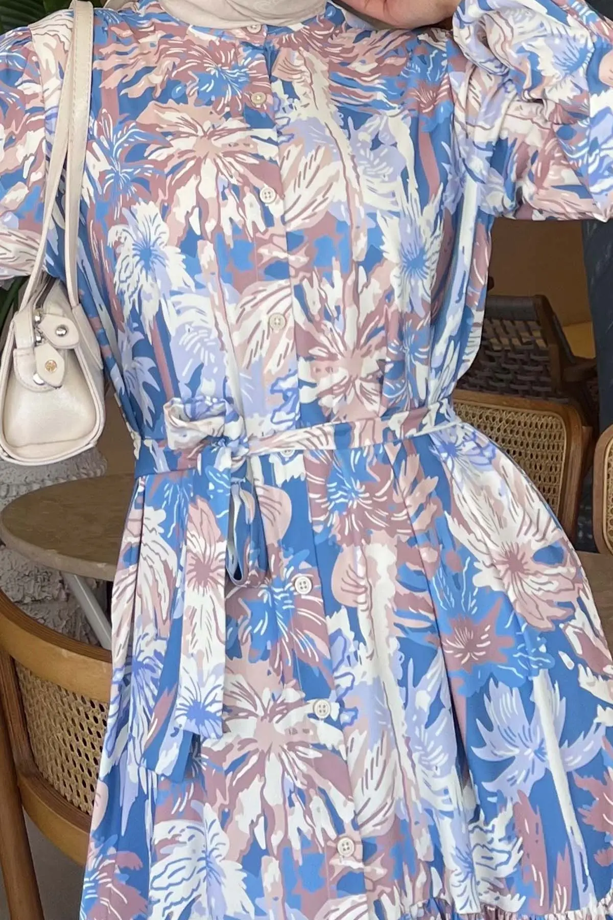 Patterned Hijab Dress-detail