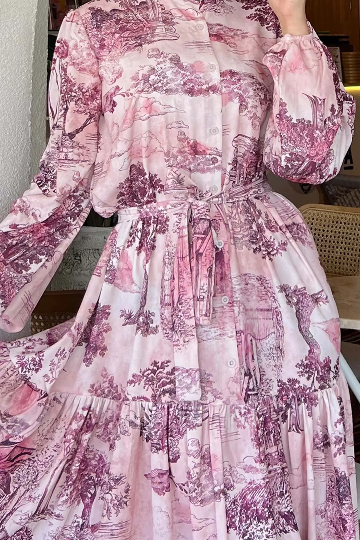 Patterned Hijab Dress-detail