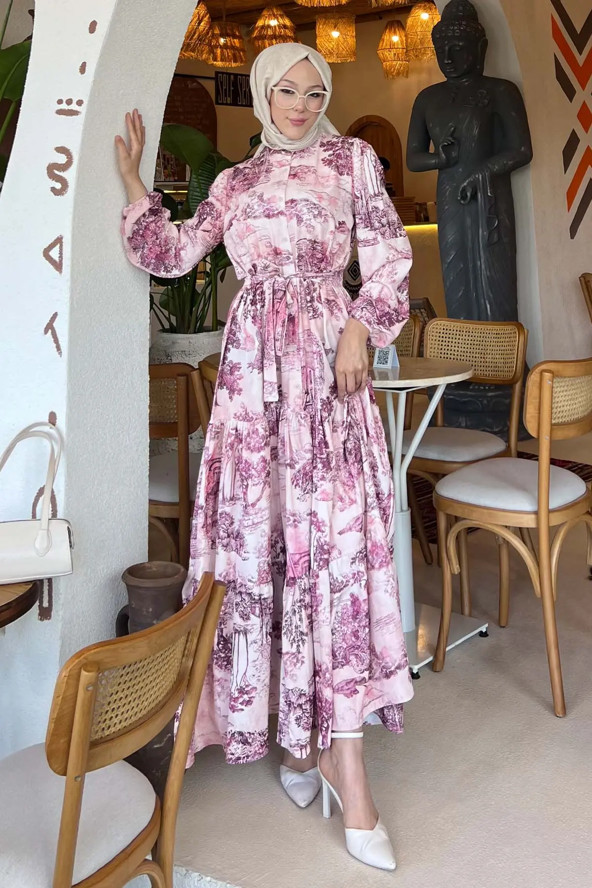 Patterned Hijab Dress-detail