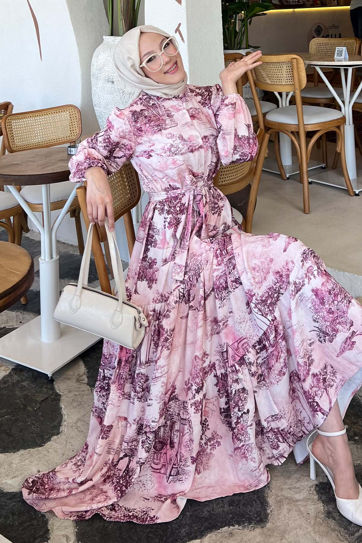 Patterned Hijab Dress