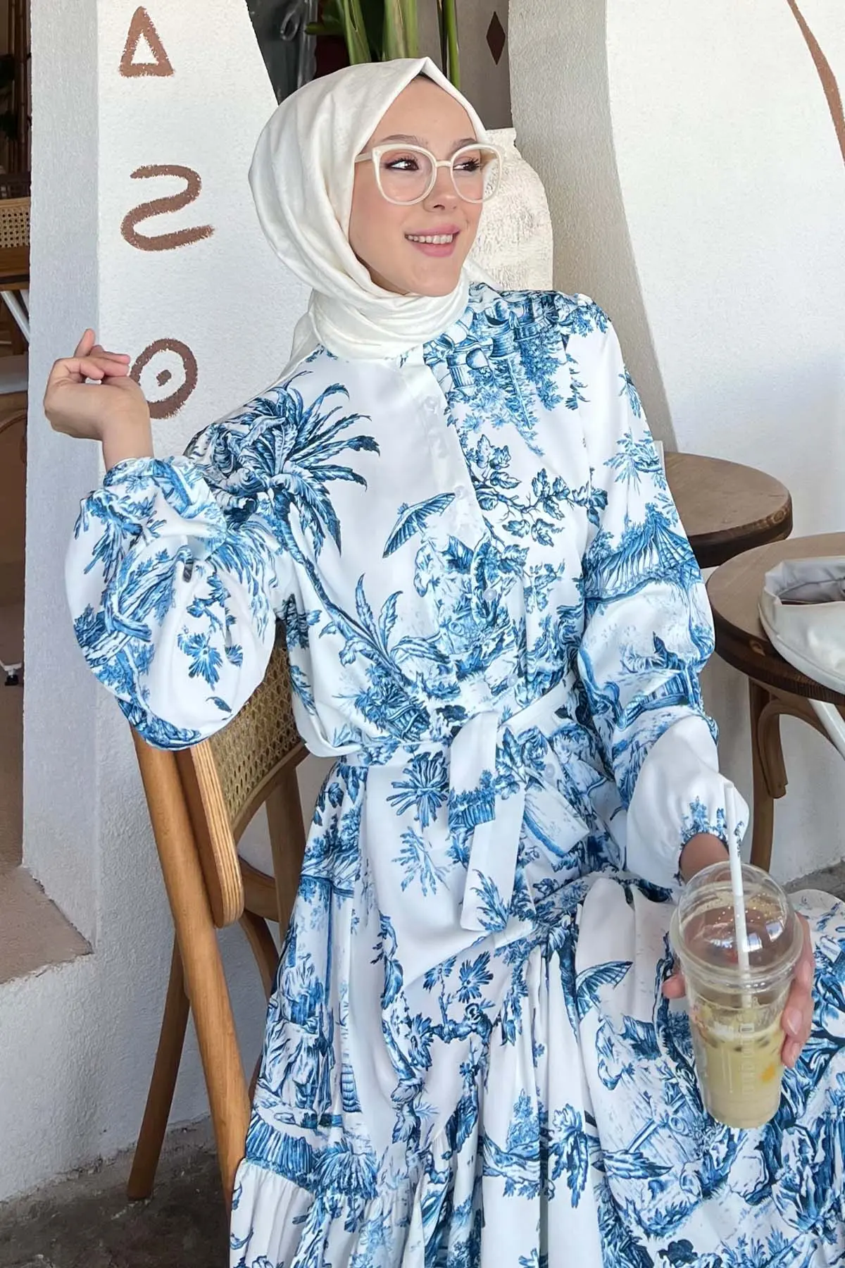 Patterned Hijab Dress-detail