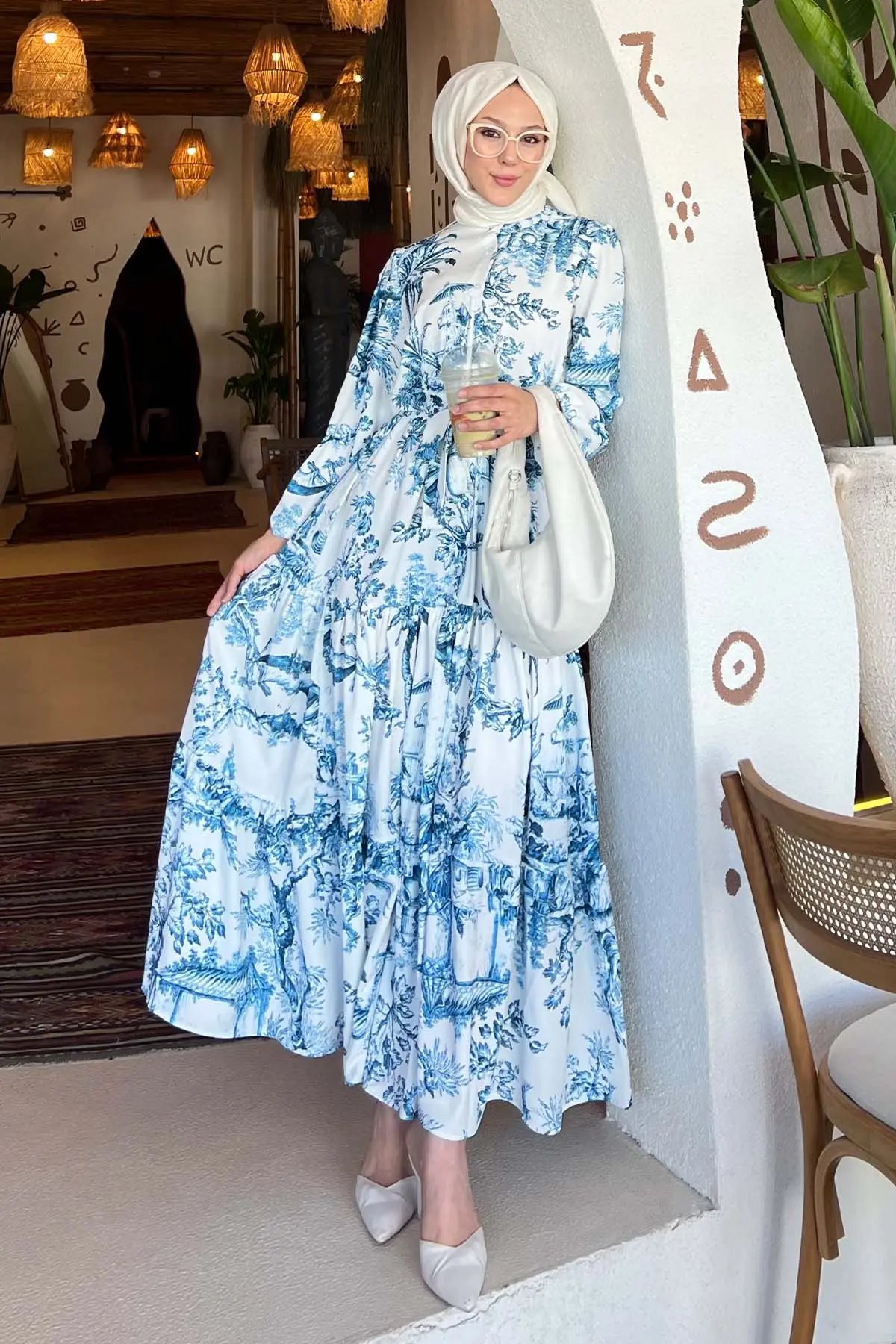 Patterned Hijab Dress-detail