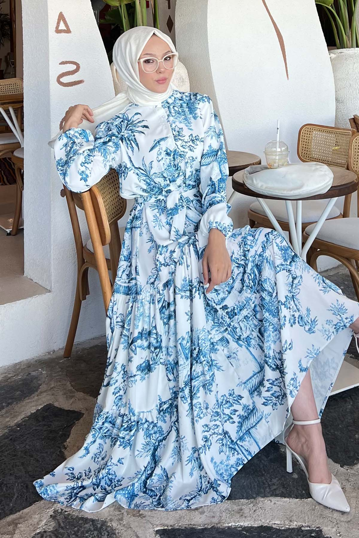 Patterned Hijab Dress