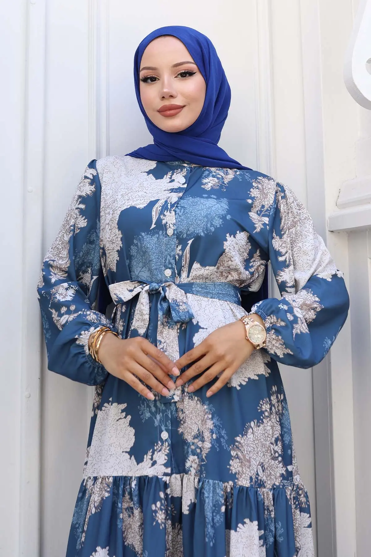 Patterned Hijab Dress-detail
