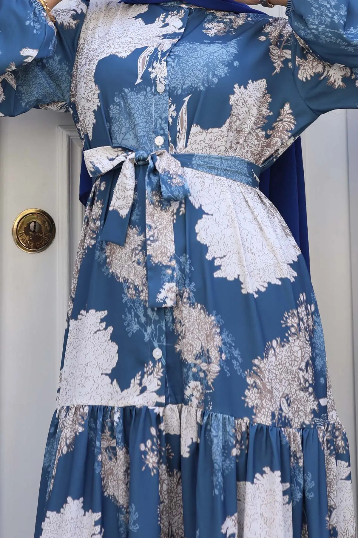 Patterned Hijab Dress-detail