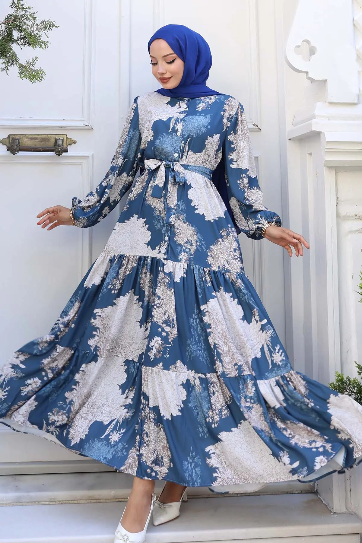 Patterned Hijab Dress-detail