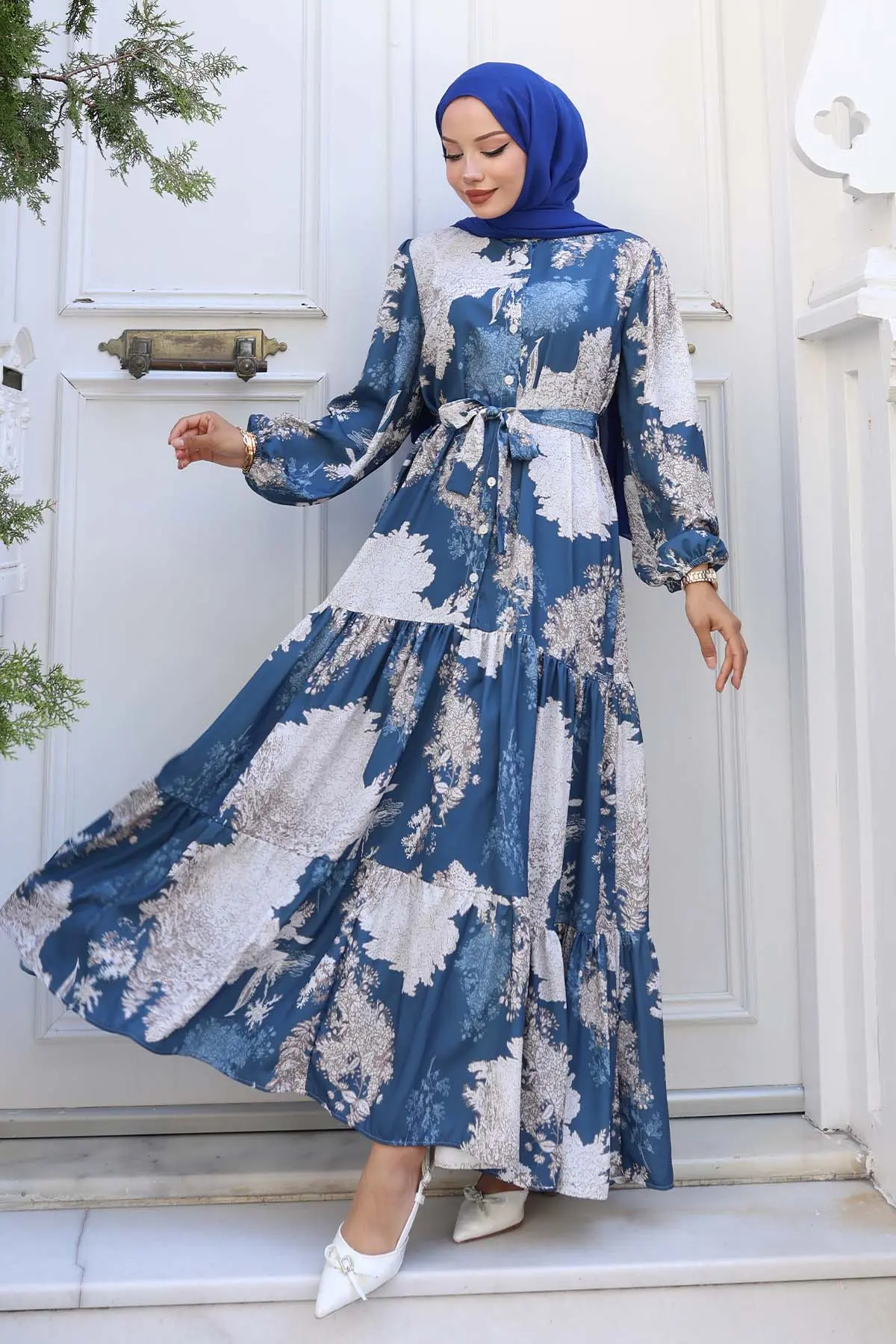 Patterned Hijab Dress-detail