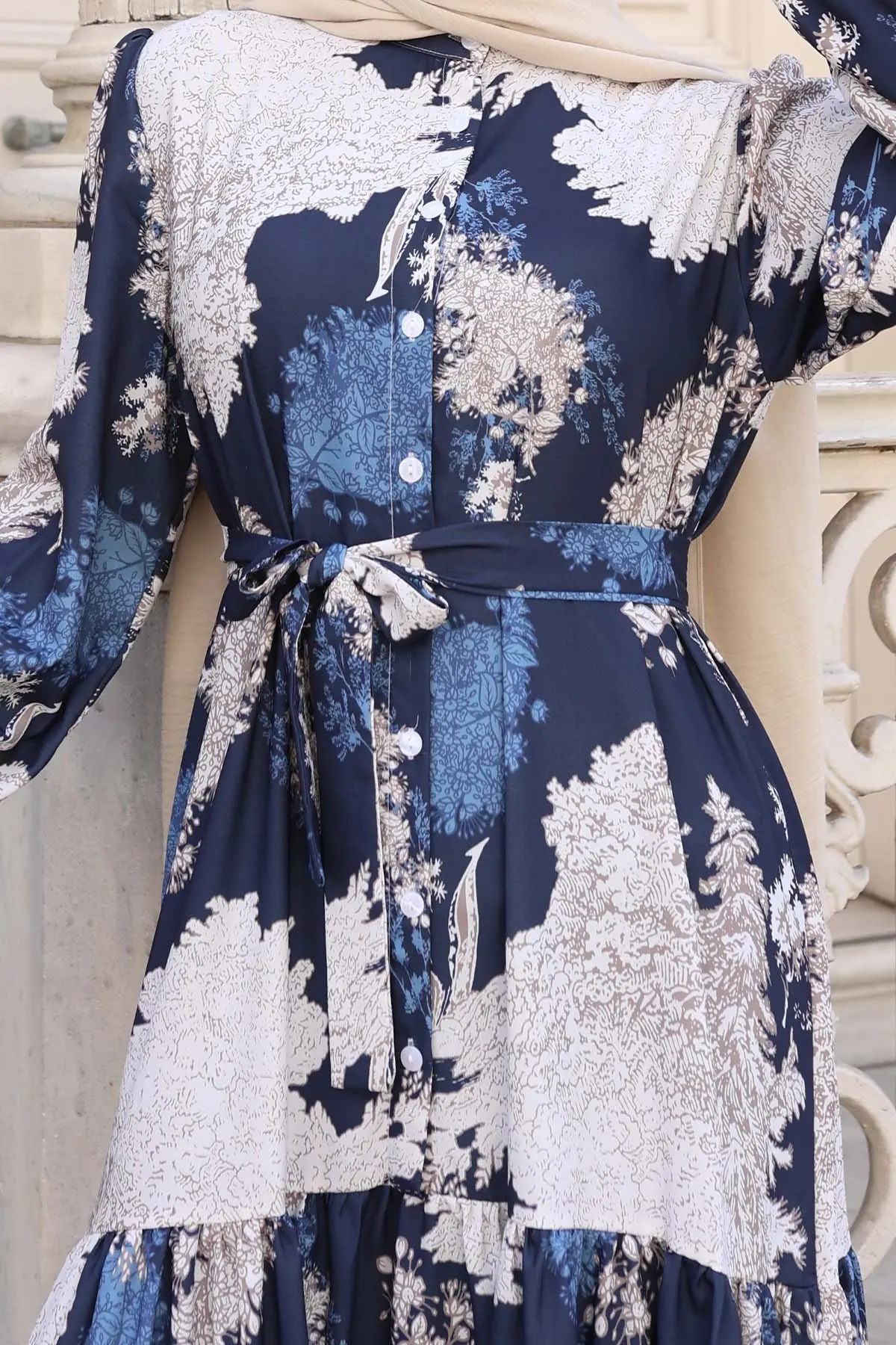 Patterned Hijab Dress-detail