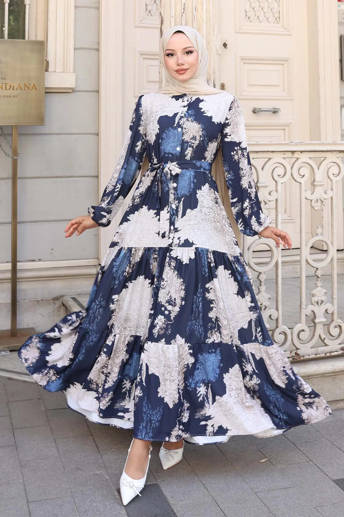 Patterned Hijab Dress-detail