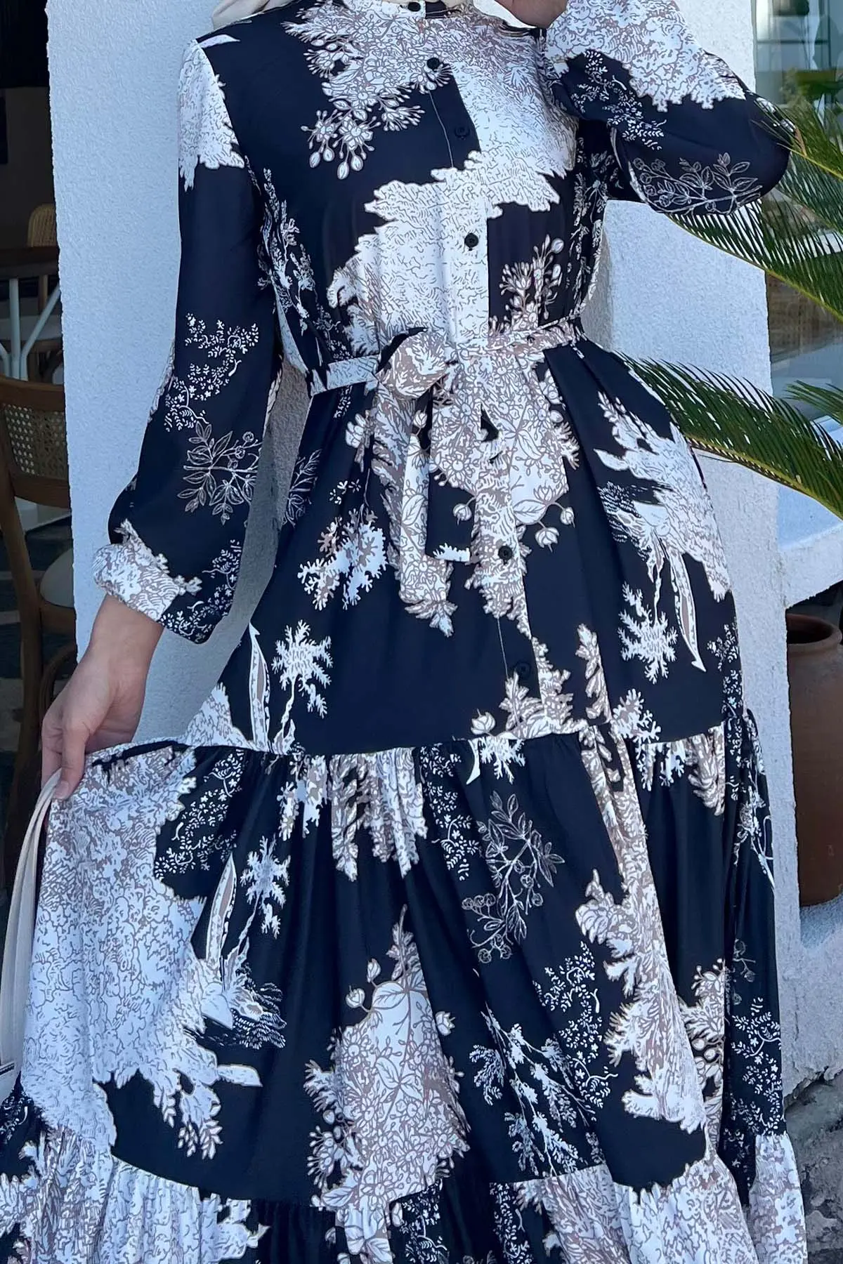 Patterned Hijab Dress-detail