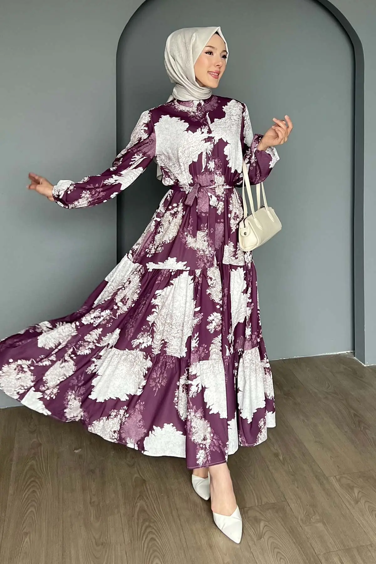 Patterned Hijab Dress-detail