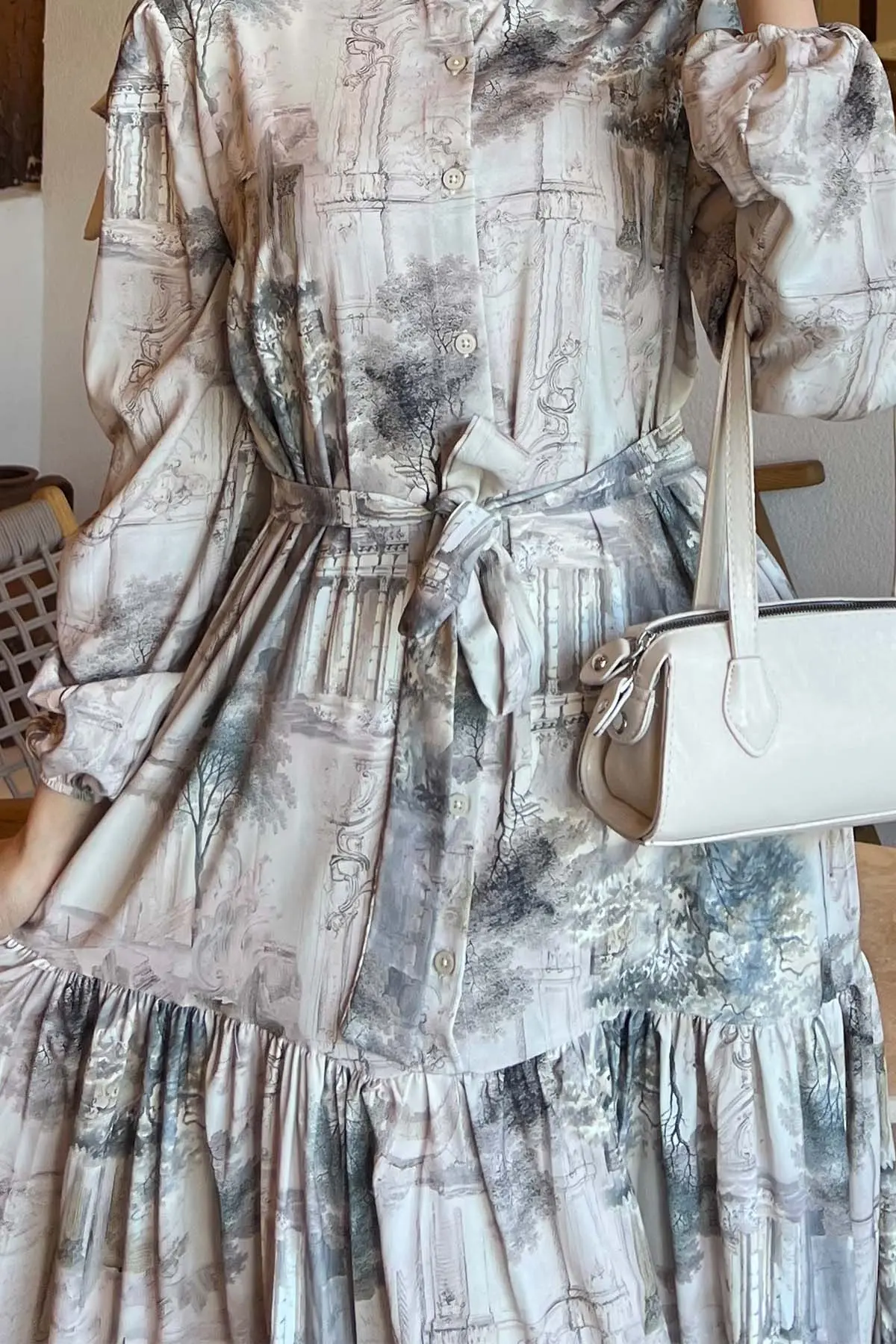 Patterned Hijab Dress-detail