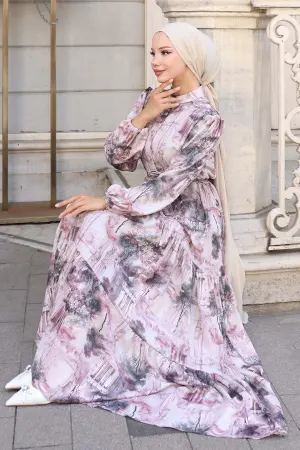 Patterned Hijab Dress