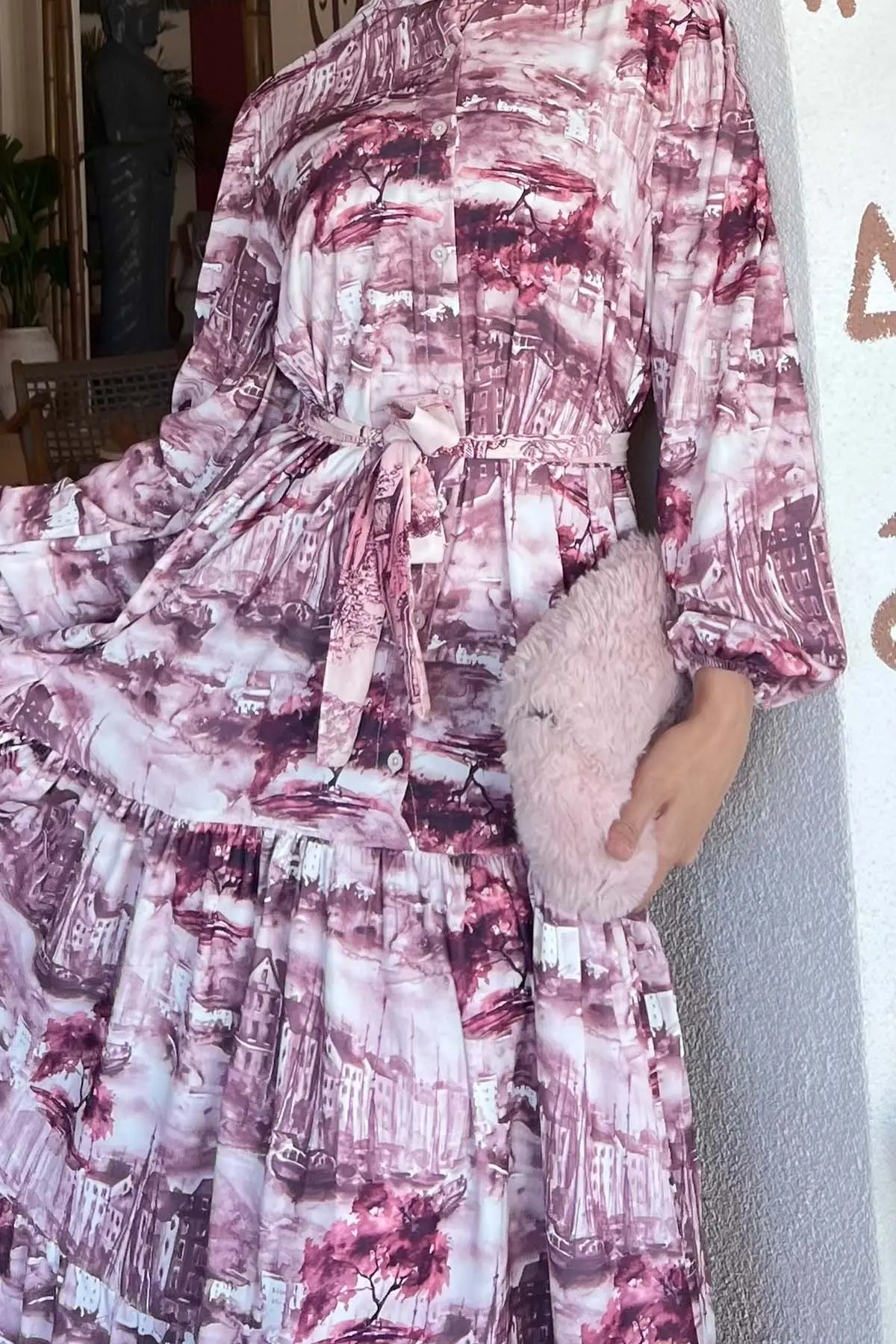 Patterned Hijab Dress-detail