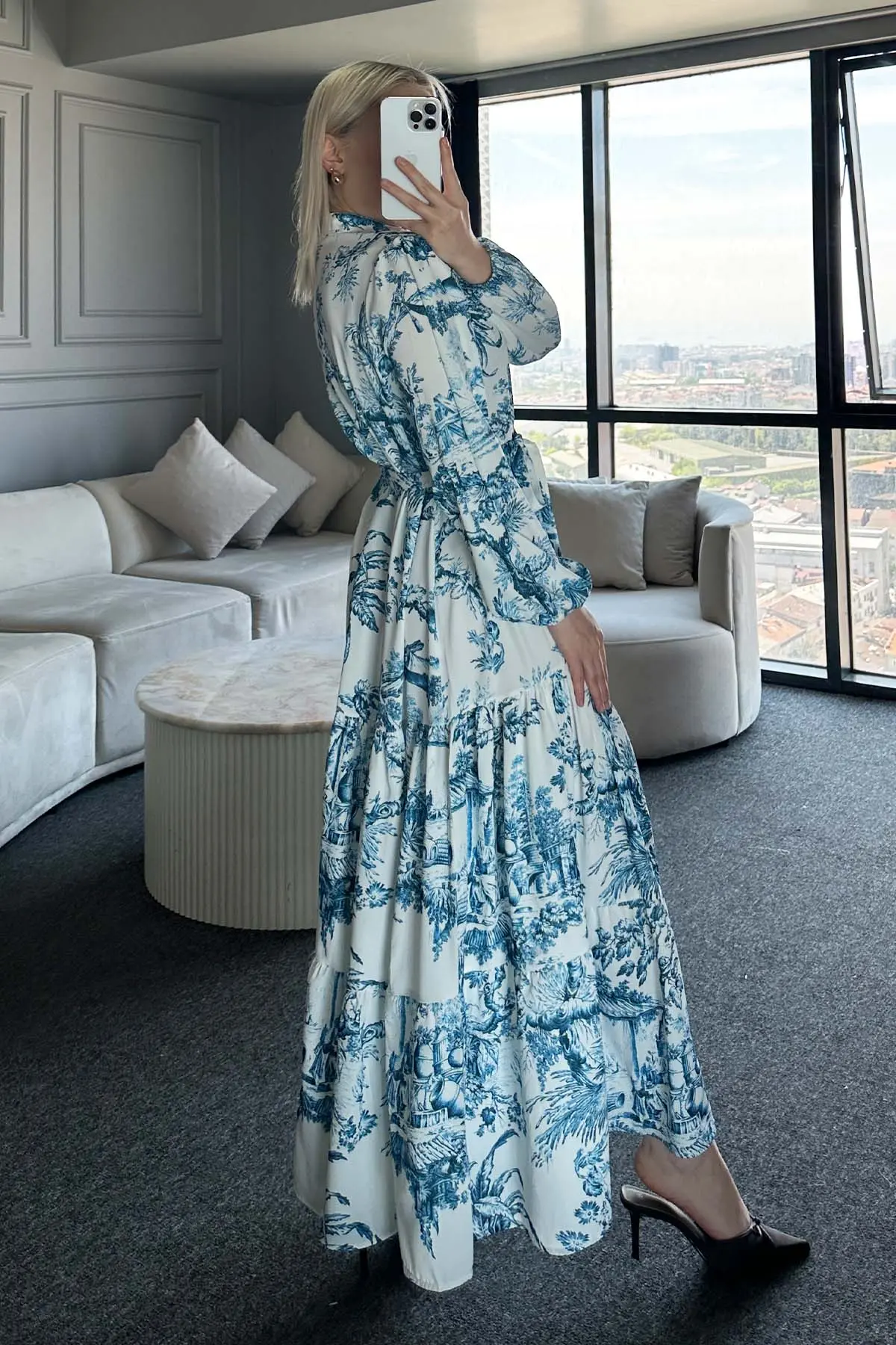 Patterned Hijab Dress-detail