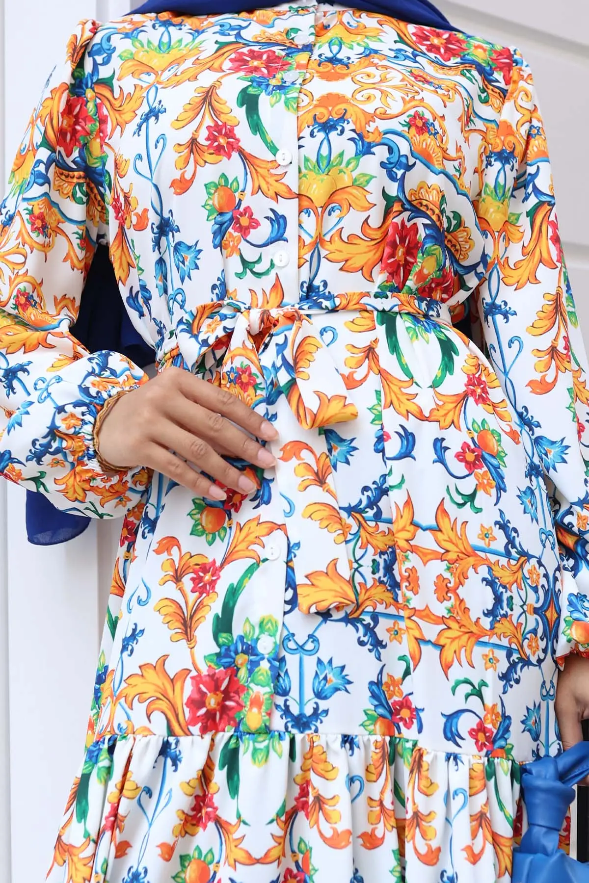 Patterned Hijab Dress-detail