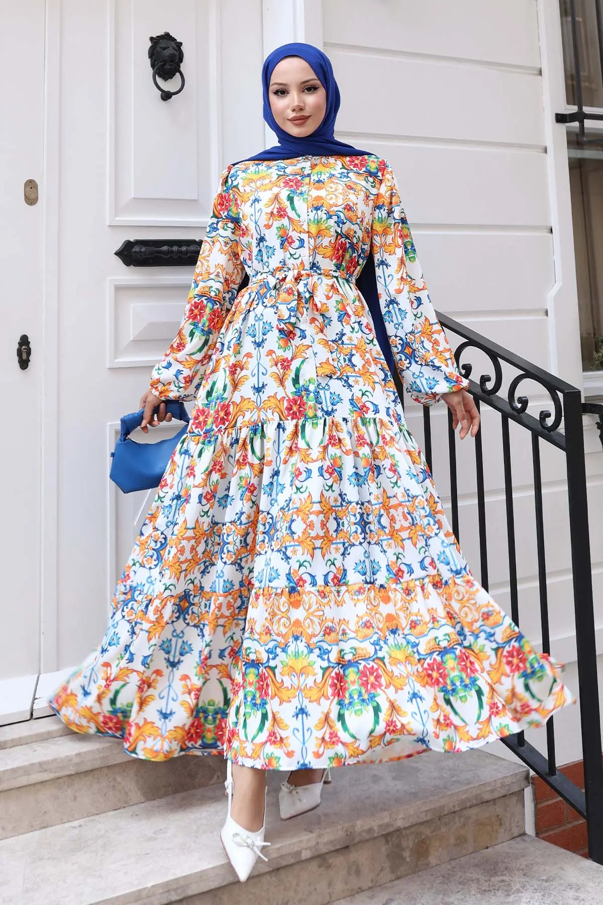 Patterned Hijab Dress-detail