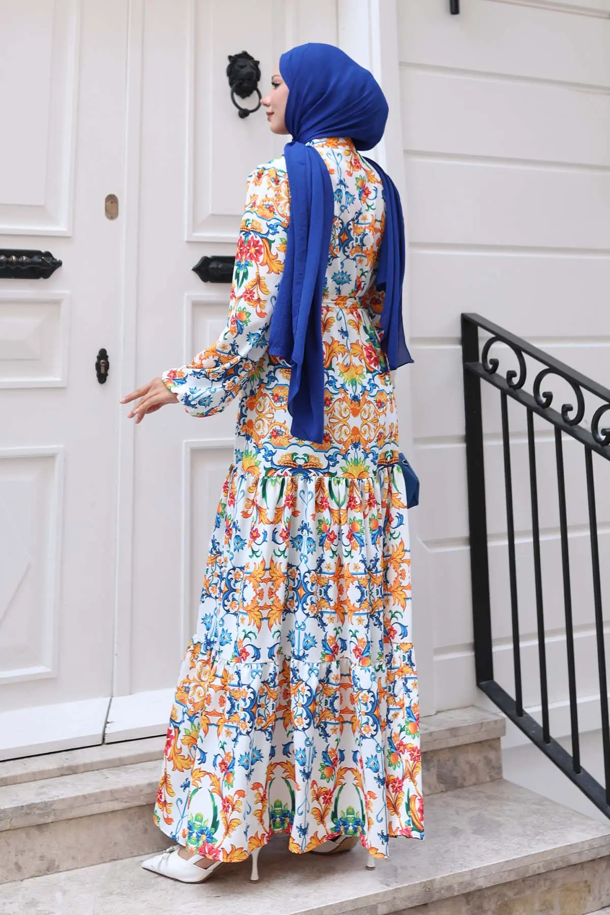 Patterned Hijab Dress-detail