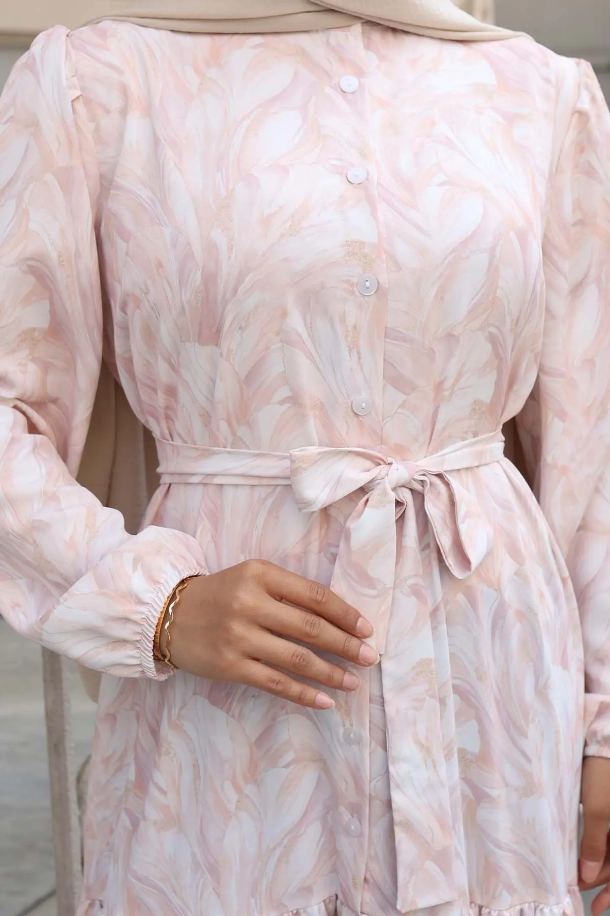 Patterned Hijab Dress-detail