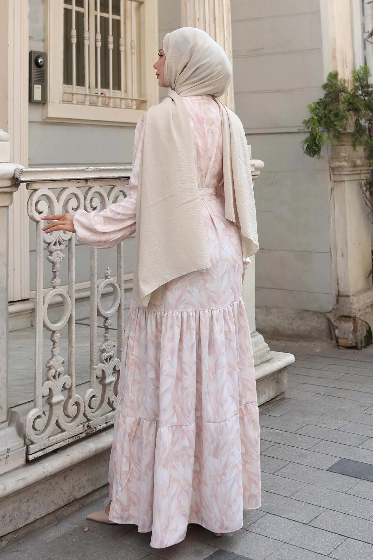 Patterned Hijab Dress-detail