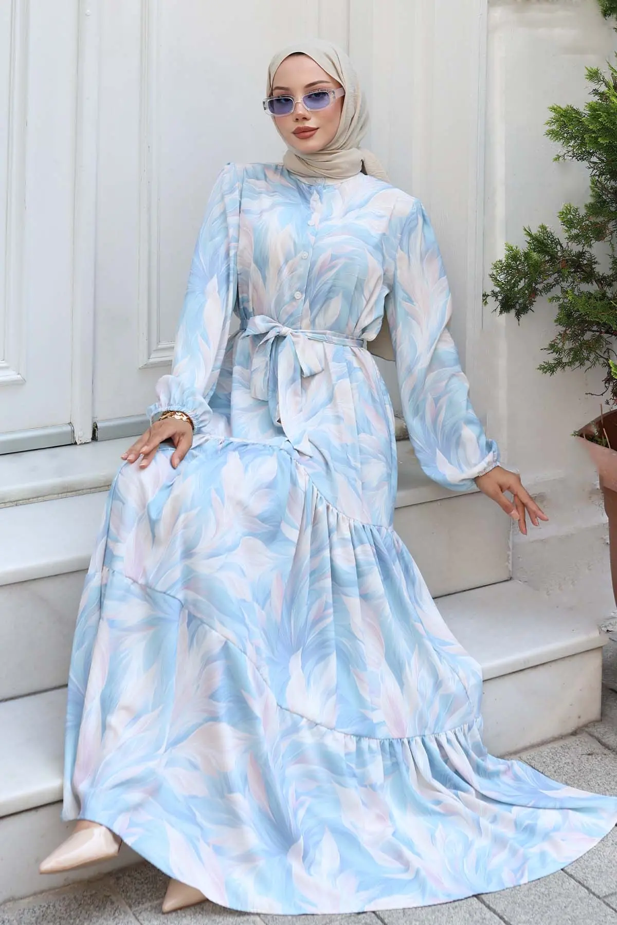 Patterned Hijab Dress