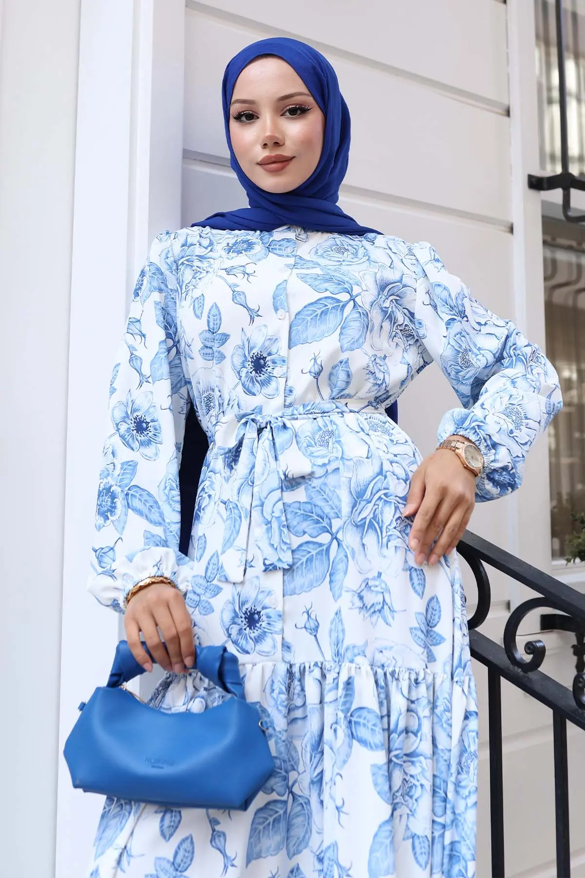 Patterned Hijab Dress-detail