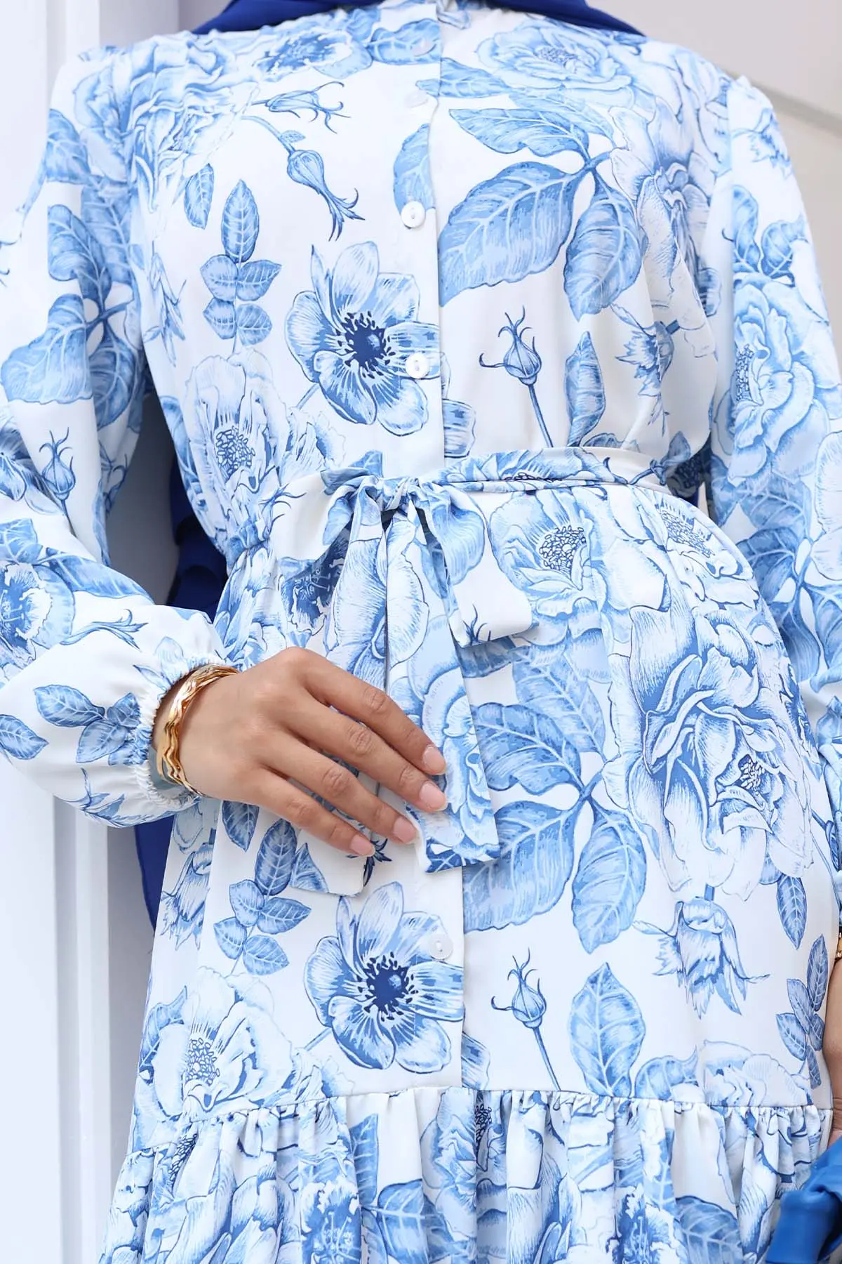 Patterned Hijab Dress-detail