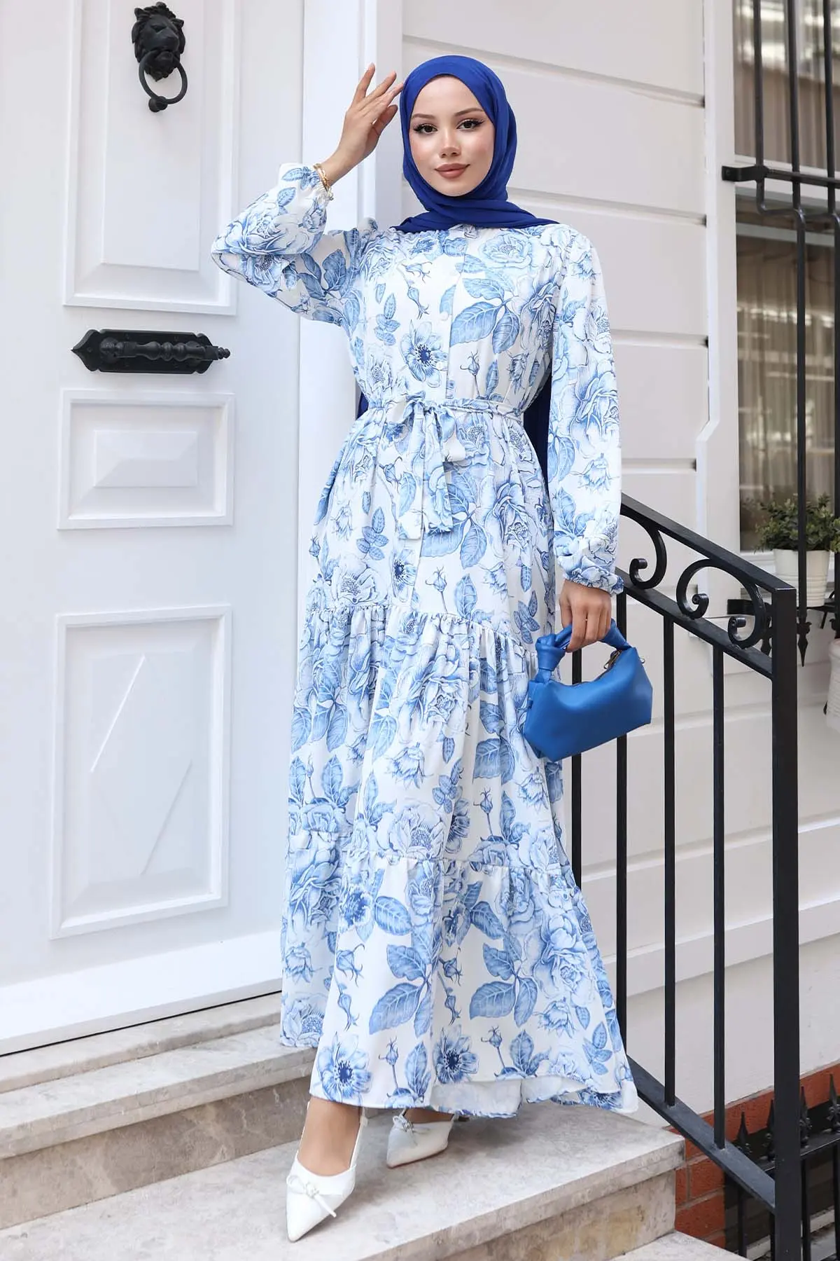 Patterned Hijab Dress-detail