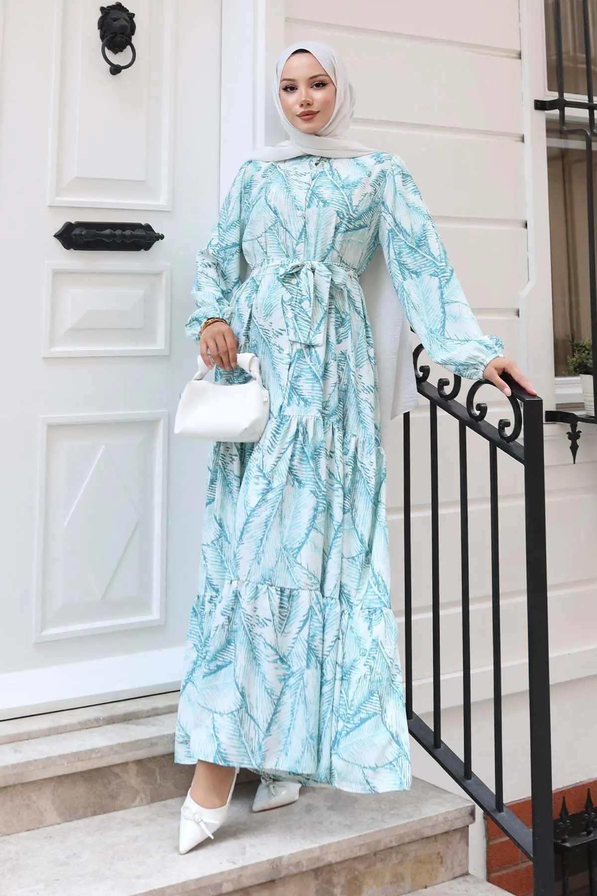 Patterned Hijab Dress-detail