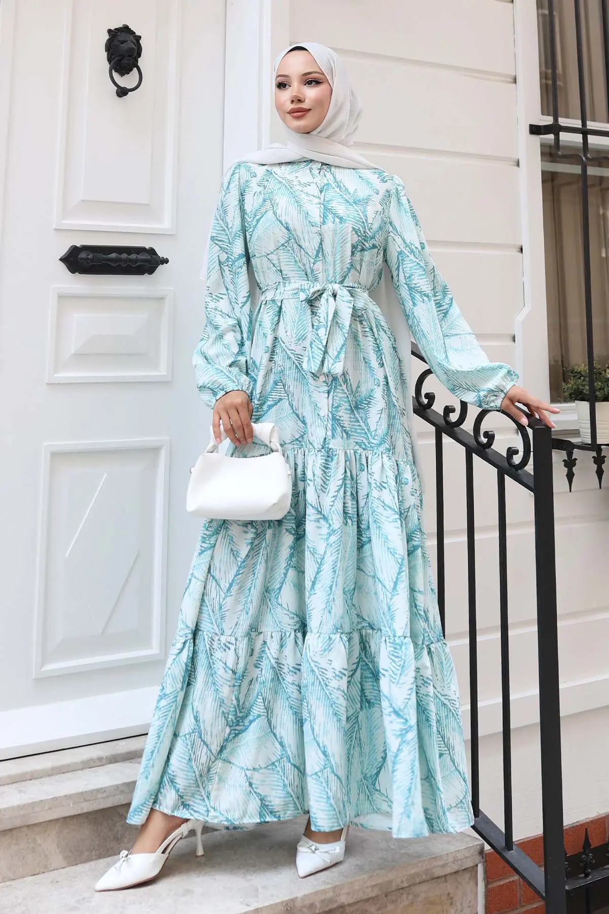 Patterned Hijab Dress-detail