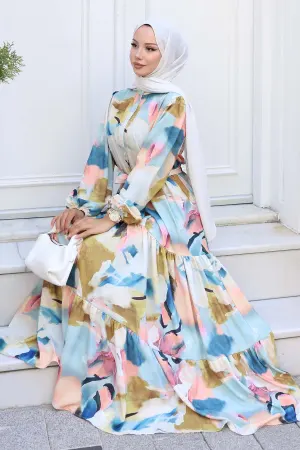 Patterned Hijab Dress