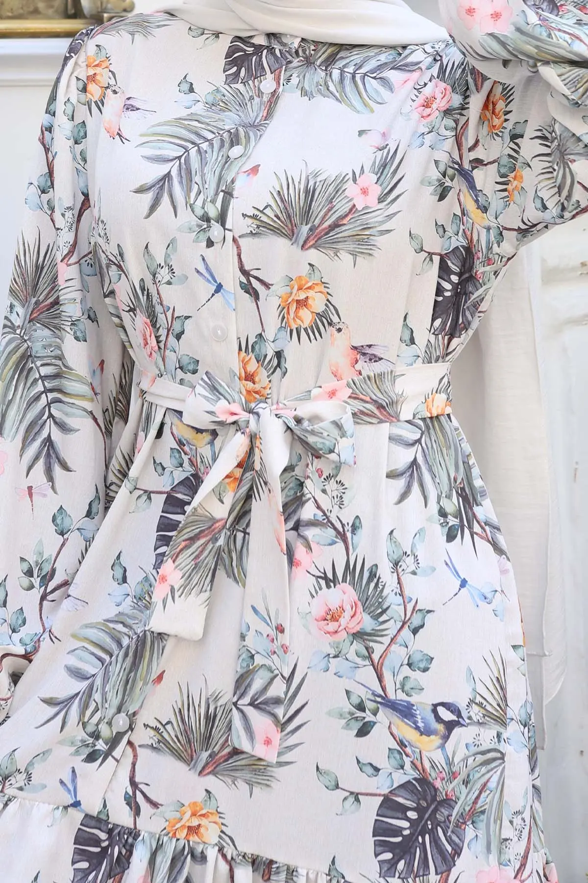 Patterned Hijab Dress-detail