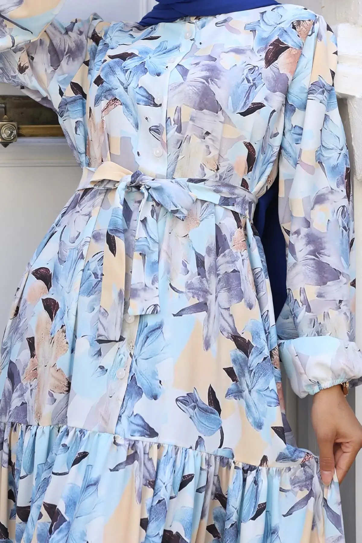 Patterned Hijab Dress-detail