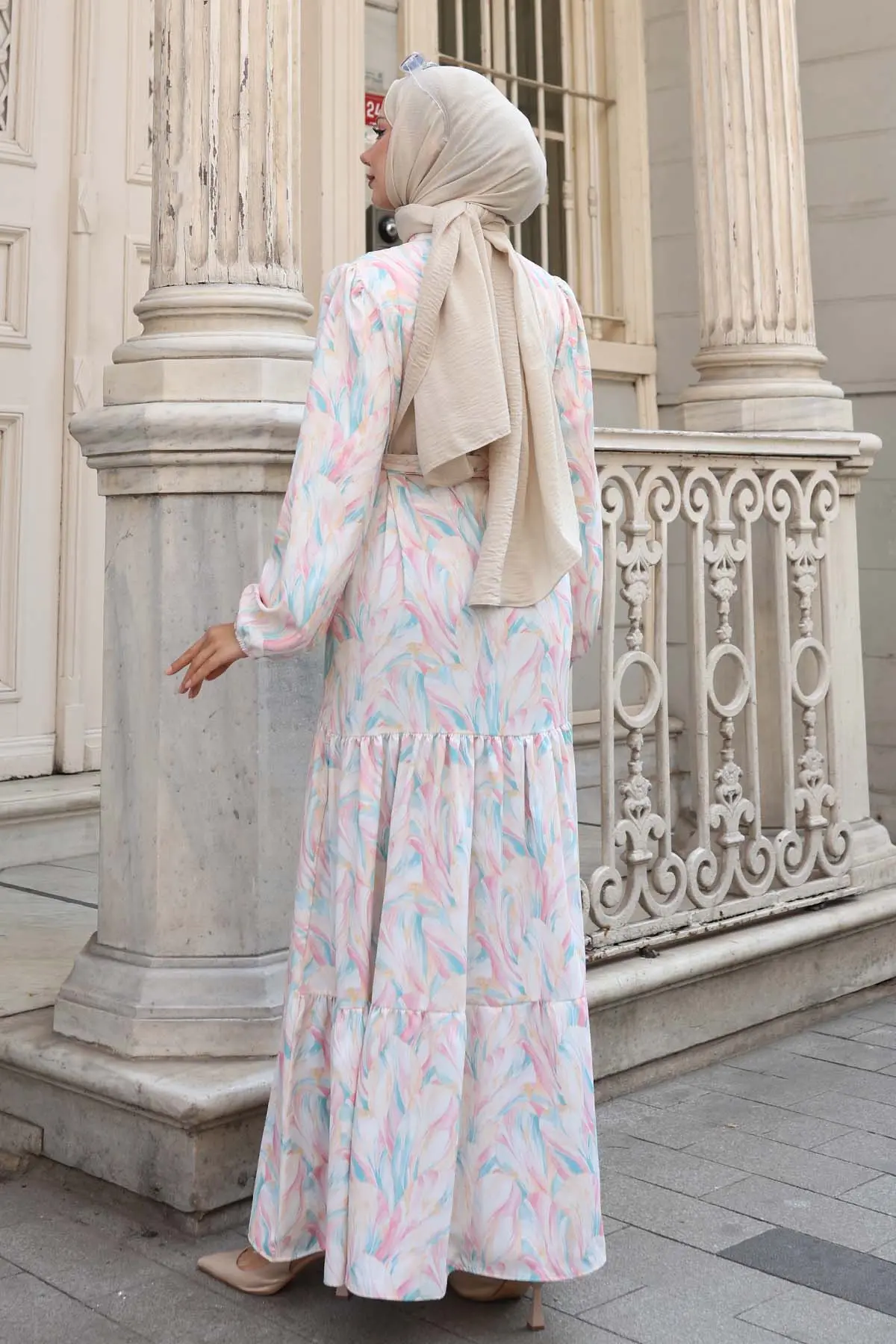Patterned Hijab Dress-detail