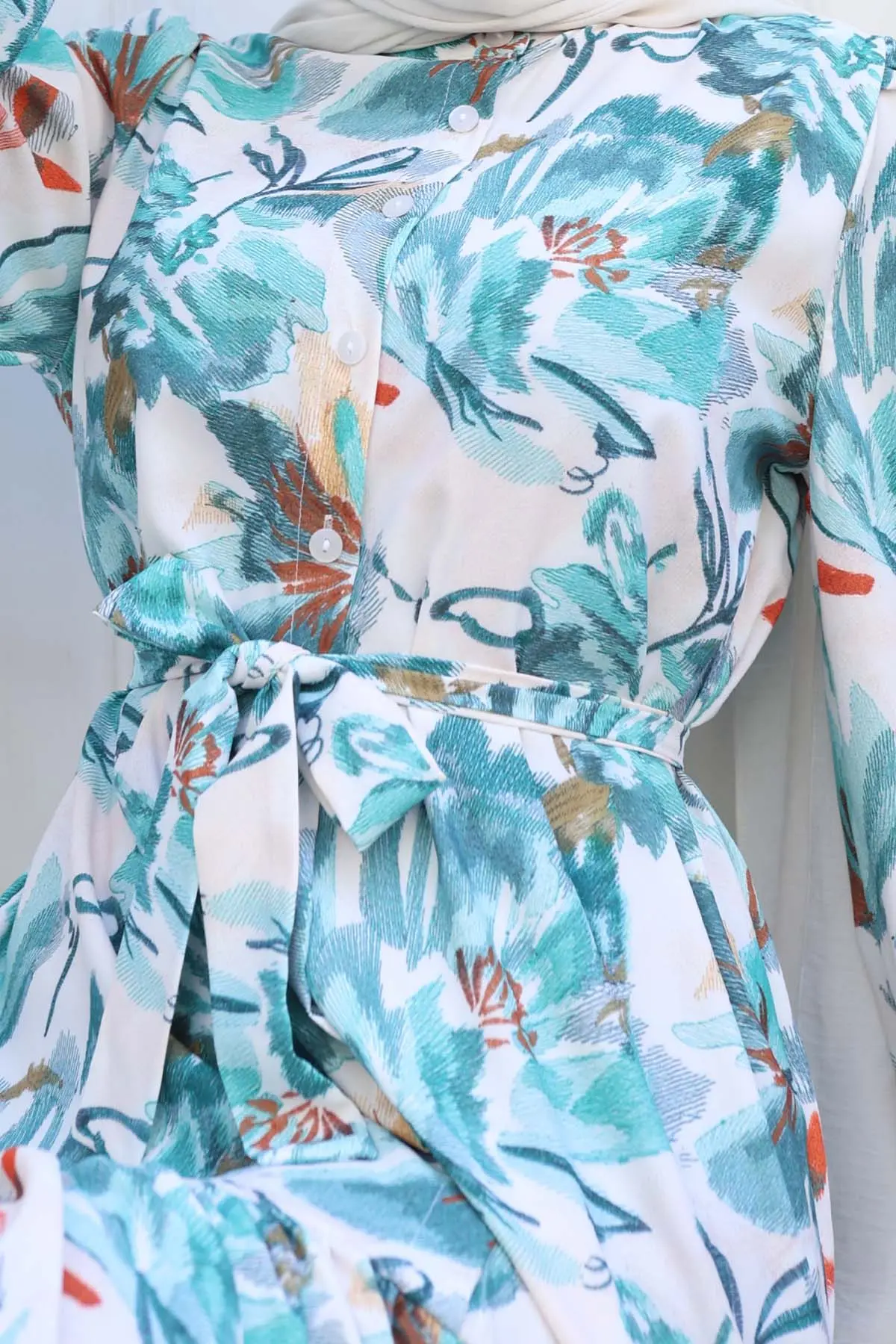 Patterned Hijab Dress-detail