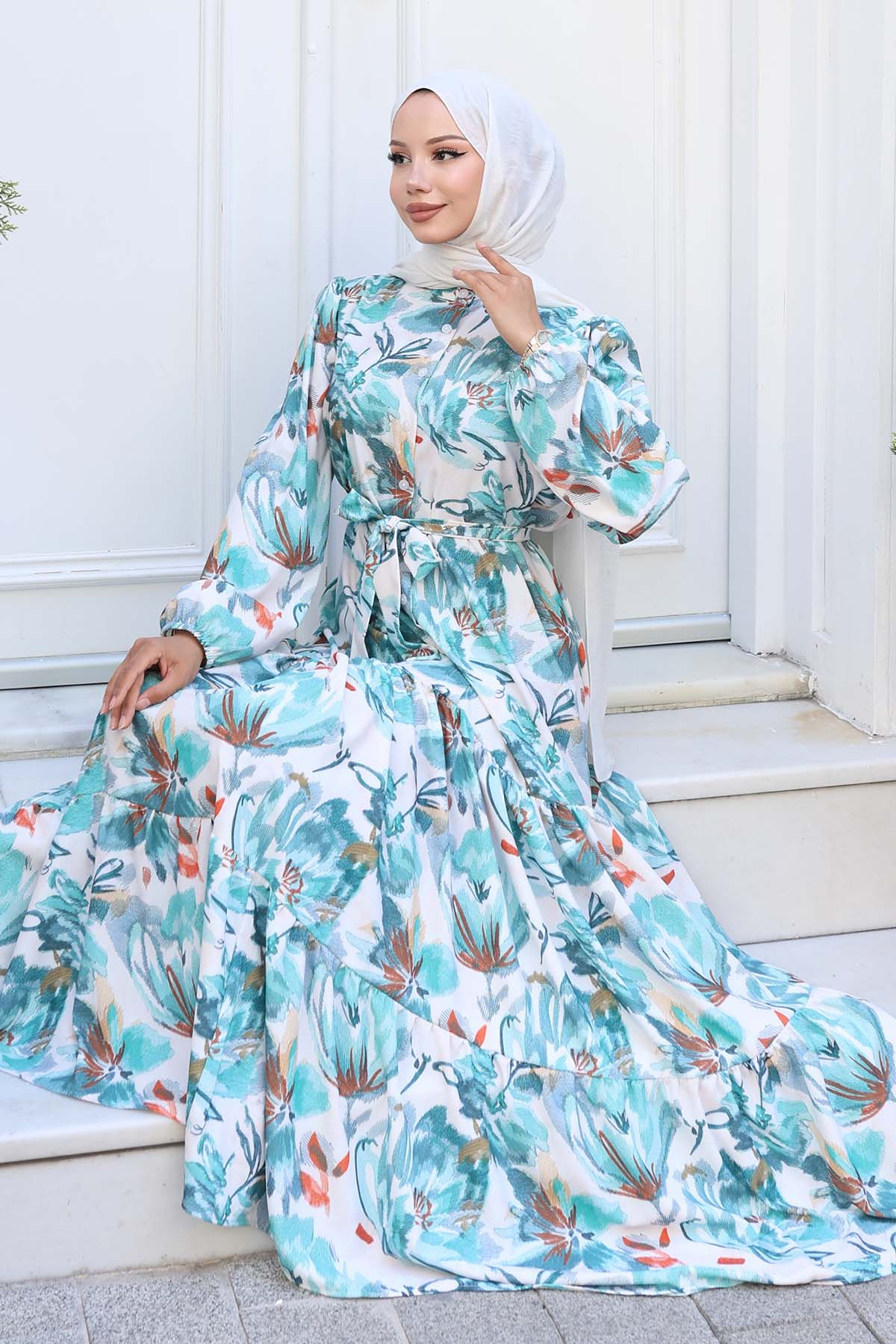Patterned Hijab Dress