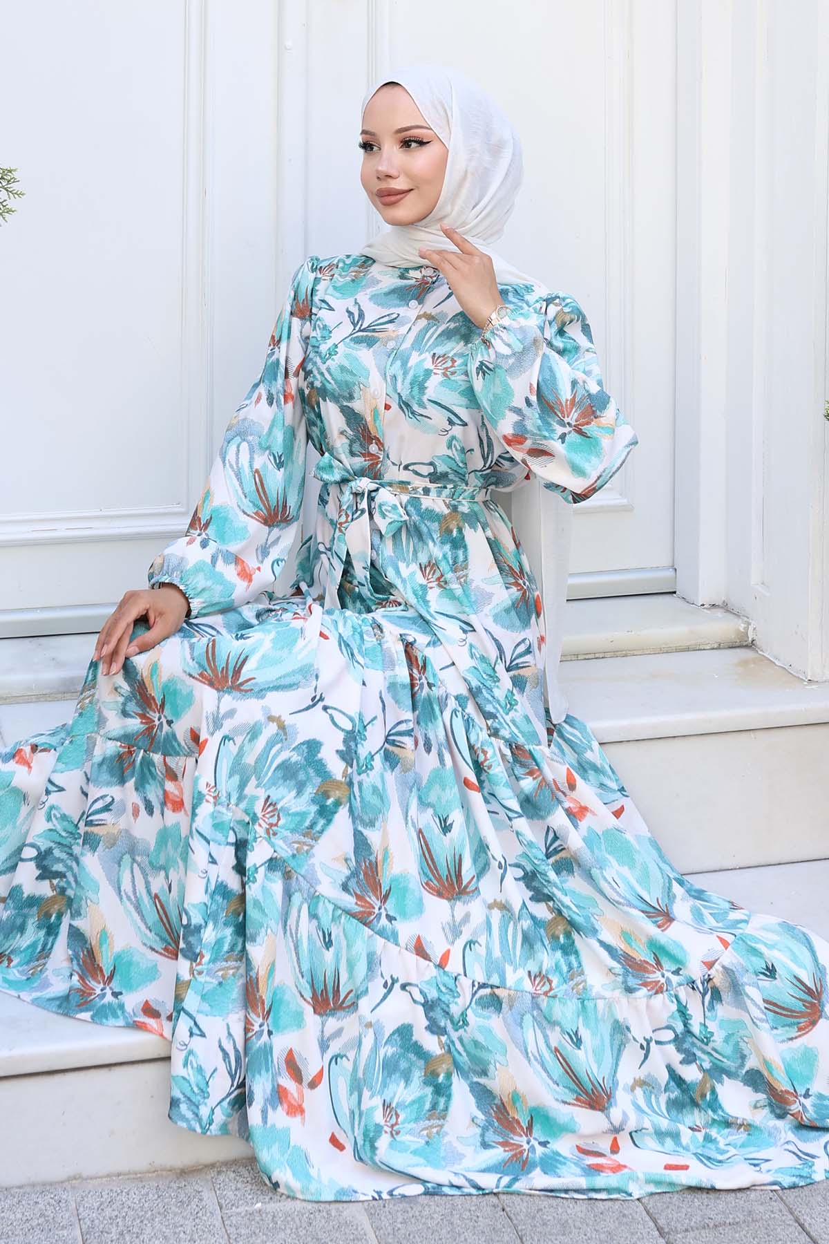 Patterned Hijab Dress