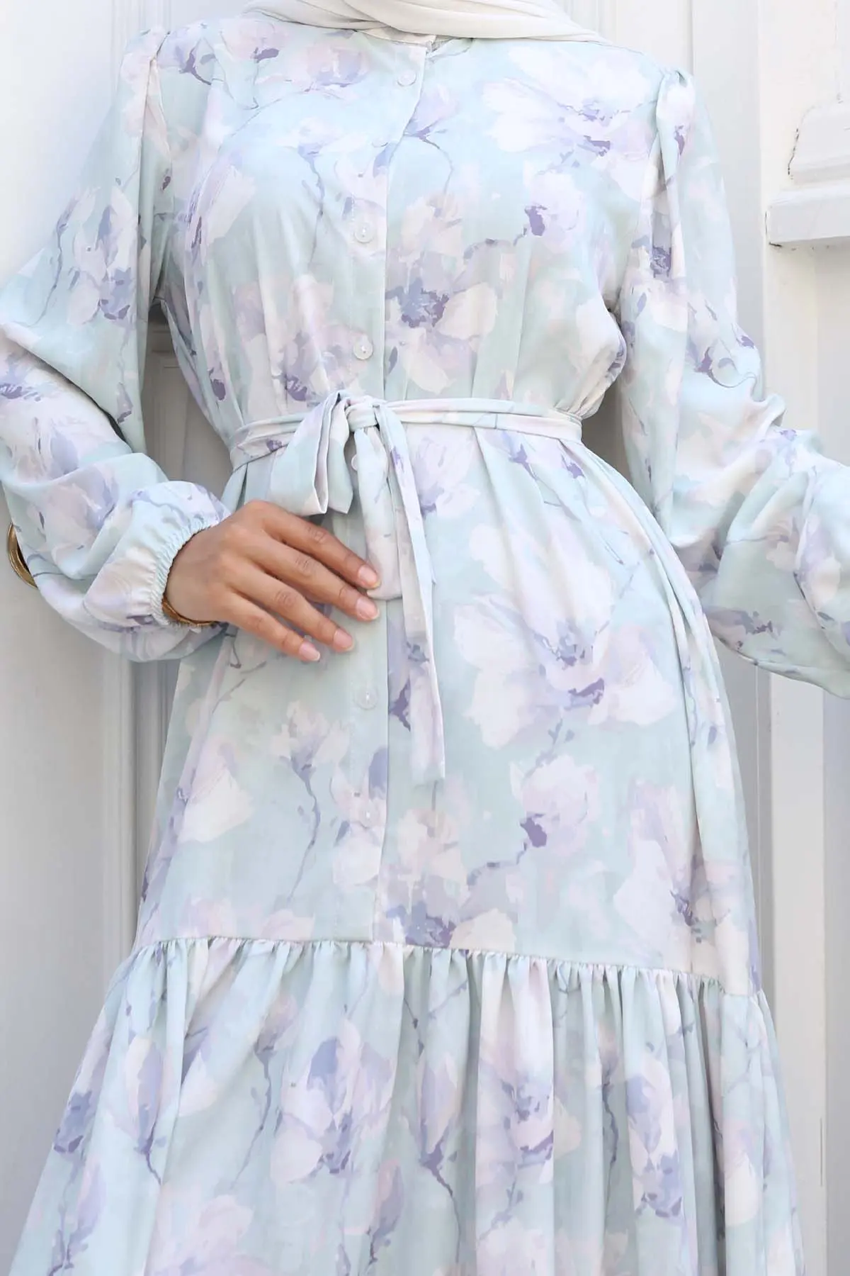 Patterned Hijab Dress-detail