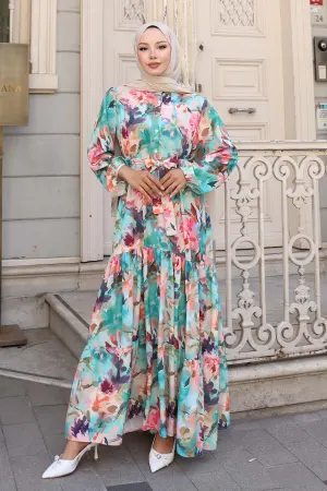 Patterned Hijab Dress