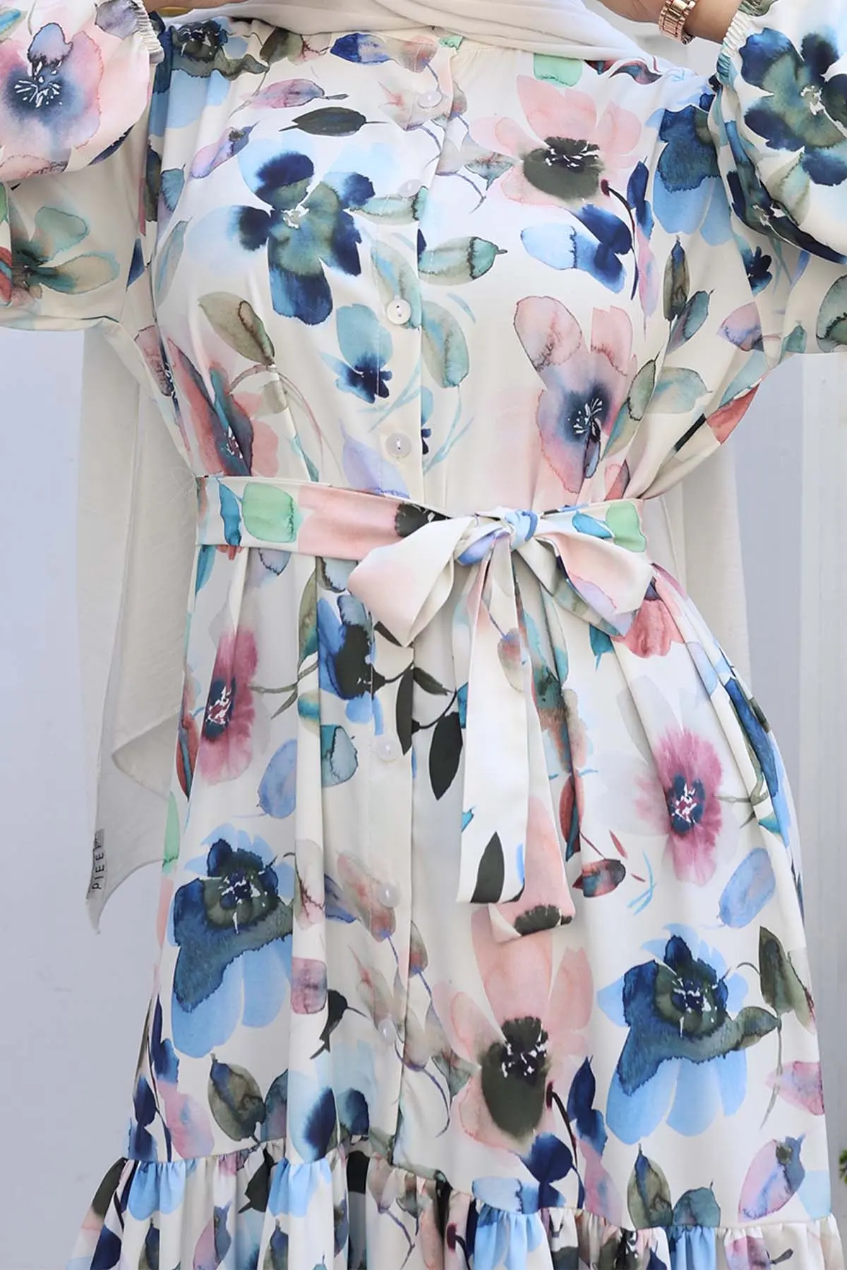 Patterned Hijab Dress-detail