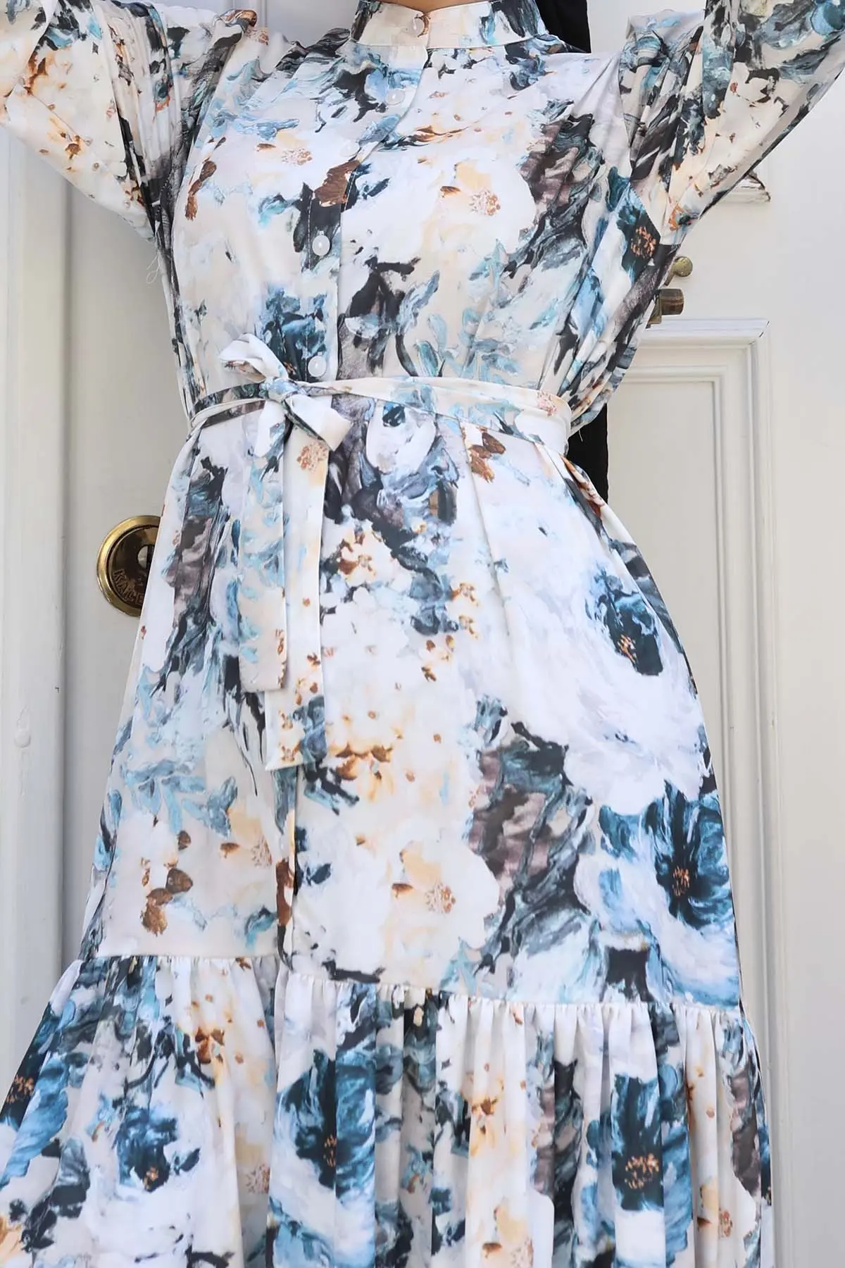 Patterned Hijab Dress-detail