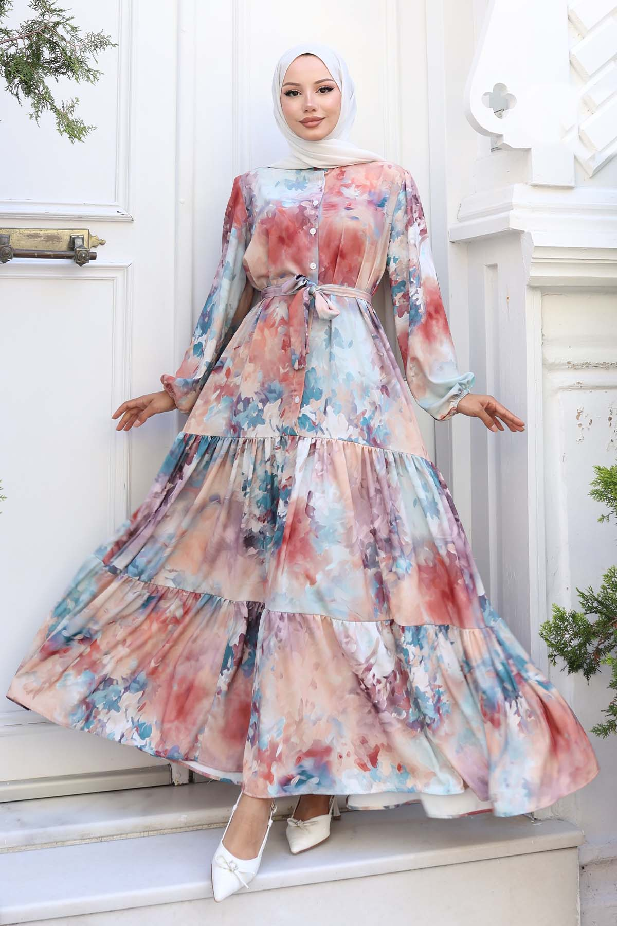 Patterned Hijab Dress