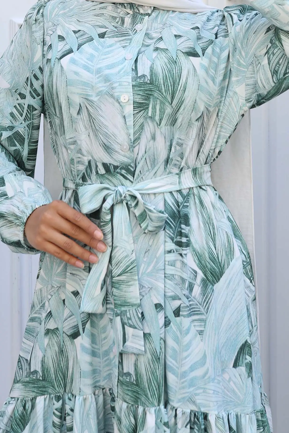 Patterned Hijab Dress-detail